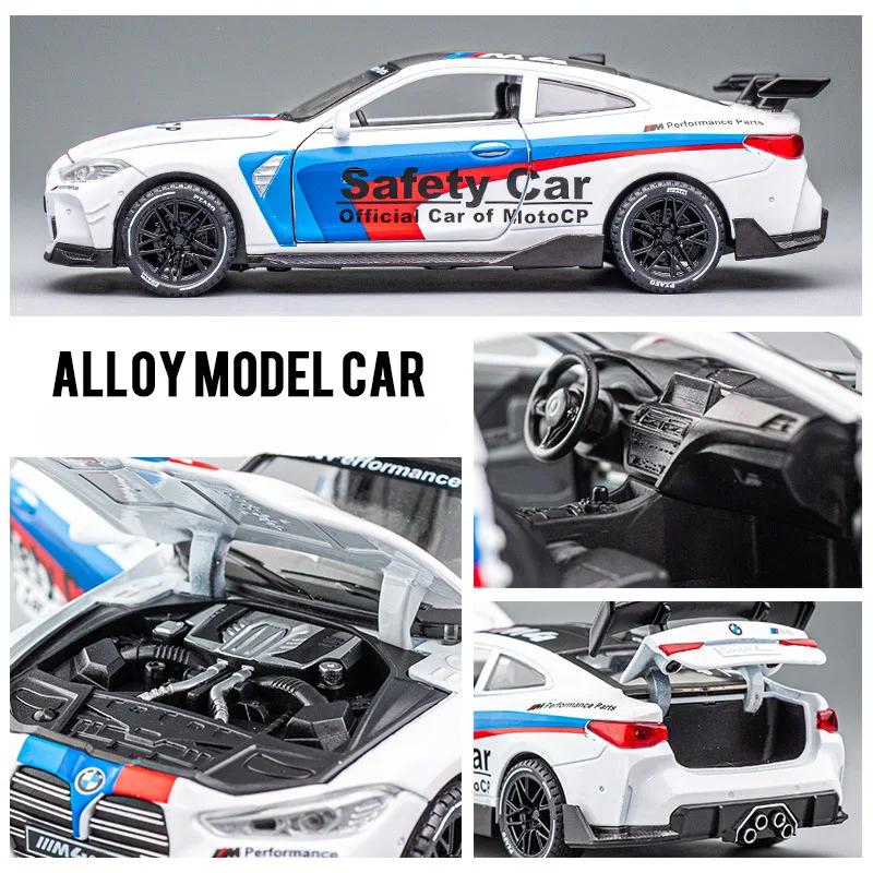 1/32 BMW M4 Supercar Alloy Car Model with Pull Back Sound Light Children Gift Collection Diecast Toy Model A469