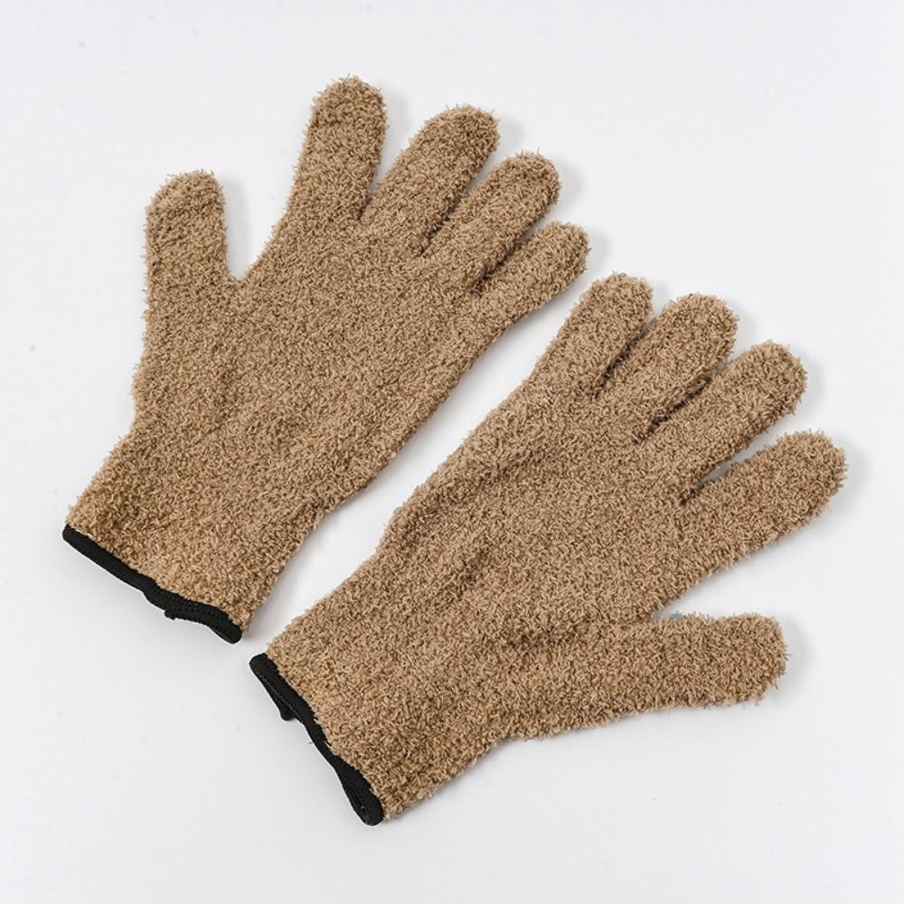 1 pair Reusable Car Care Absorbent Coral Fleece Dust Remover Removal Cleaner Cleaning Glove