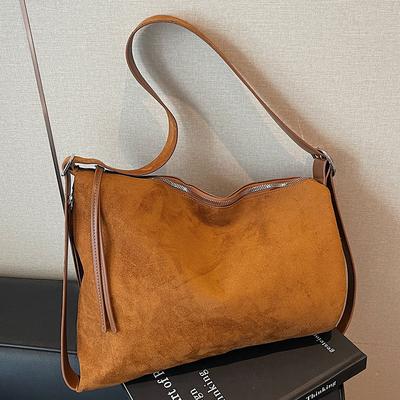 Einfache matte Retro-Tasche Damen große Kapazität Herbst neue lässige Umhängetasche einfache Schulter-Achseltasche