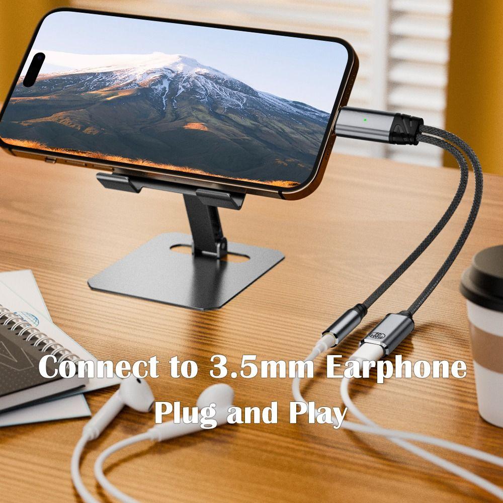 PD 100W Headphone Cable Converter Data Transmission Fast Charging Cord for Mobile Phone Tablet