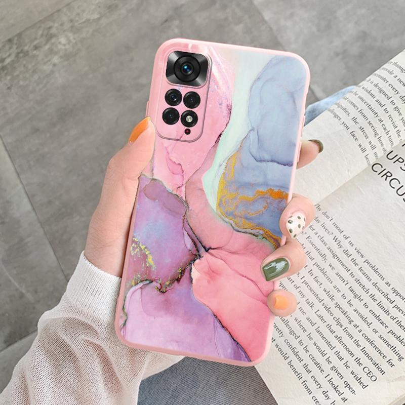 Marble Pattern Phone Case For Redmi Note 11 Pro Protective Cover Case Pink Silicon Soft Funda For Xiaomi Redmi 13C Note 13 4G