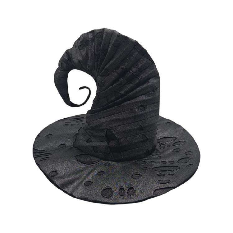 Halloween Cosplay Witch Wizard Hat with Tattered Hole Carnivals Party Headpieces Devil Hat Cosplay Tool for Adult Teen