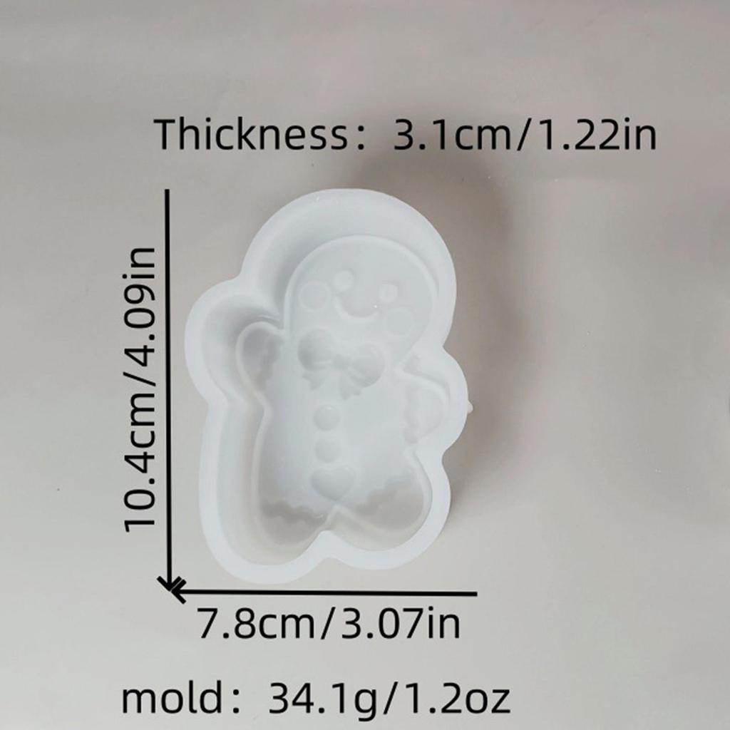 Christmas Gingerbread Man Silicone Molds DIY Cement Gypsum Mould Craft Supplies Christmas Decoration for Wax Soap Clay