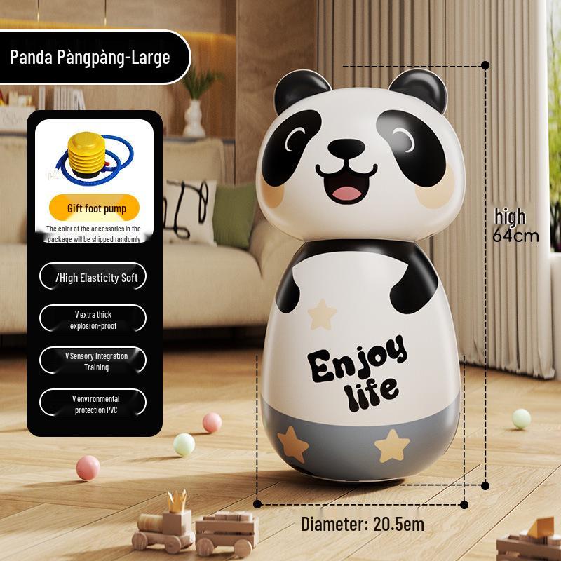 Inflatable Cartoon Penguin Boxing Bag for Kids, Indoor/Outdoor PVC Roly-Poly Decompression Toy.