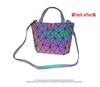 Set di Borse di Lusso Luminose Geometriche a Rombo da Donna - Secchiello in PU con Motivo a Diamante, Borse a Spalla e a Tracolla con Catena
