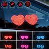 2Pcs/Set Heart-Shaped USB LED Car Interior Ambient Lights DIY Installation Auto Window Decoration Windshield Lights