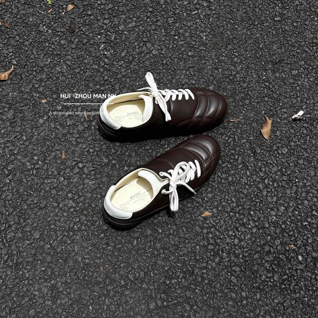 Oblique Lace-up Retro Casual Sports Shoes for Women 2025 New Versatile Football Running Shoes Heightening Ballet Training Shoes for Women