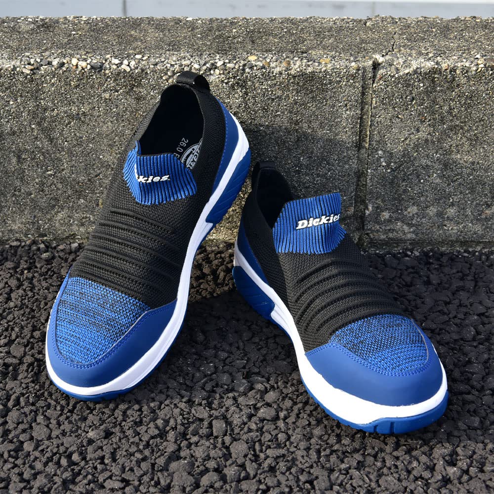 [COCOS Nobuoka] Dickies Safety Sneakers, Knit Slip-On, Steel Toe Cap, D-3315 (Blue, 25-Point Measurement, 0-Centrimeter)