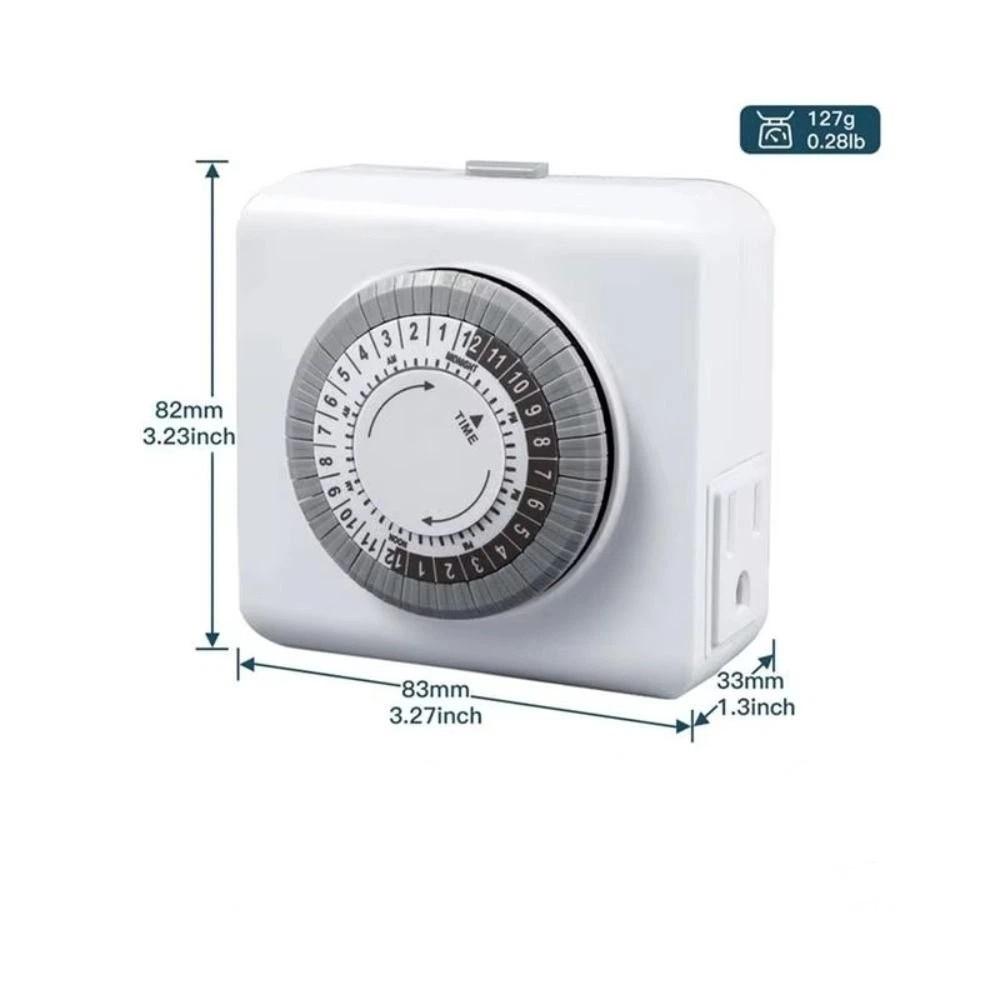 15A 1250W Mechanical Timer 24-Hour Cycle Outlet Timer Automatic Shutdown Timer  Daily On/Off Cycle