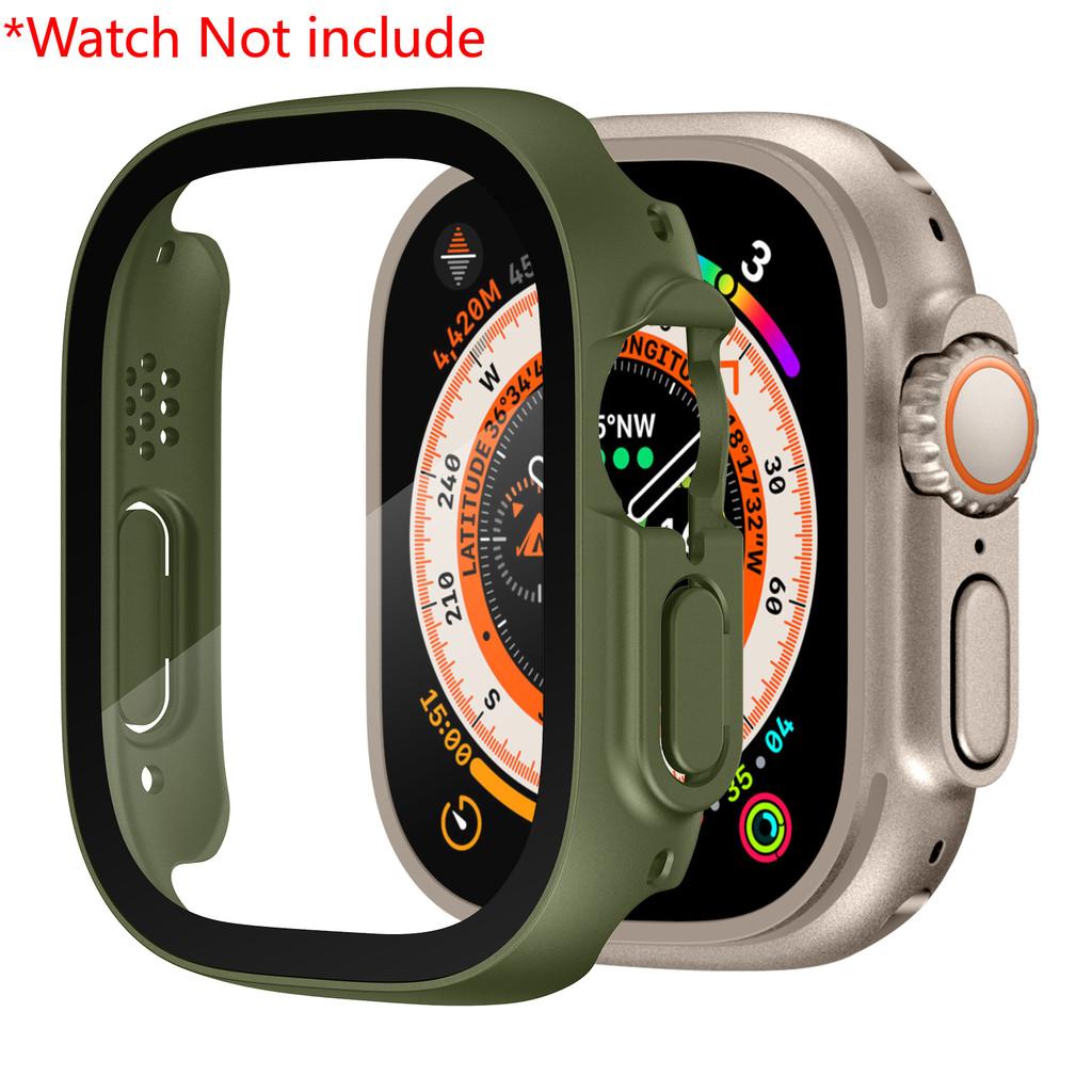 Cover For Apple Watch Ultra Case 49mm Accessories PC Shockproof Bumper+Tempered Glass Screen Protector Iwatch Series Ultra 2