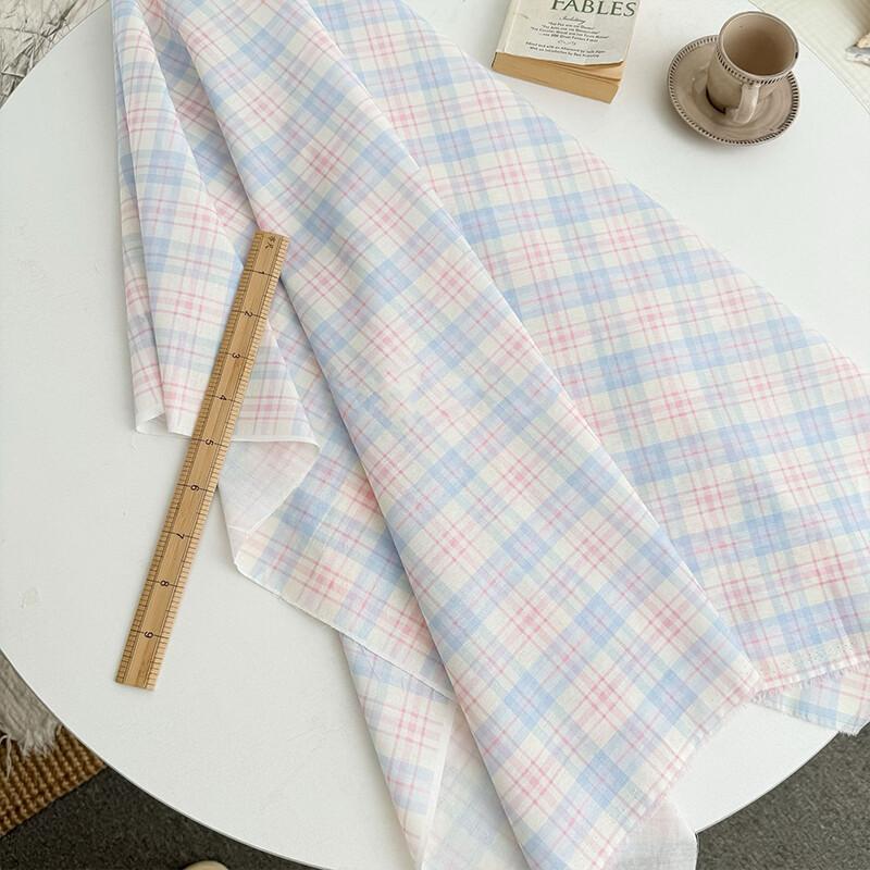 Cotton Checkered Fabric Clothing Home Wear Pajamas Cloth Bag Material Linen Plaid Striped Yarn-Dyed Cotton Fabric Tablecloth