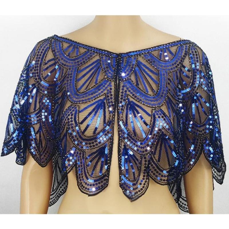 Sequins Lace Shawls Palaces Styles Women Shawls Sunscreen Hollows Out Cloak Tippet for Travel and Shopping