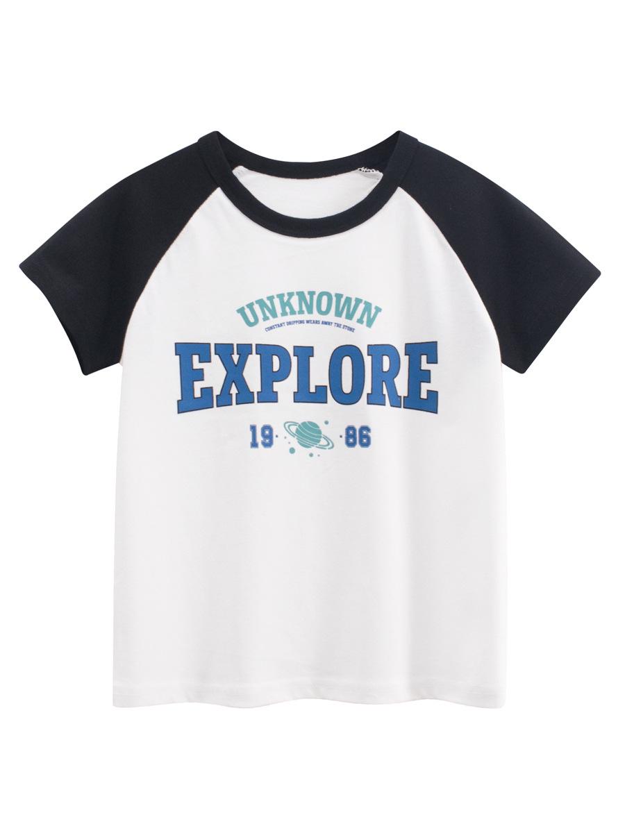 27Kids Korean Style Boys Summer Short Sleeve T-Shirt 140 cm чёрный