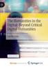 Bok The Humanities In the Digital : Beyond Critical Digital Humanities