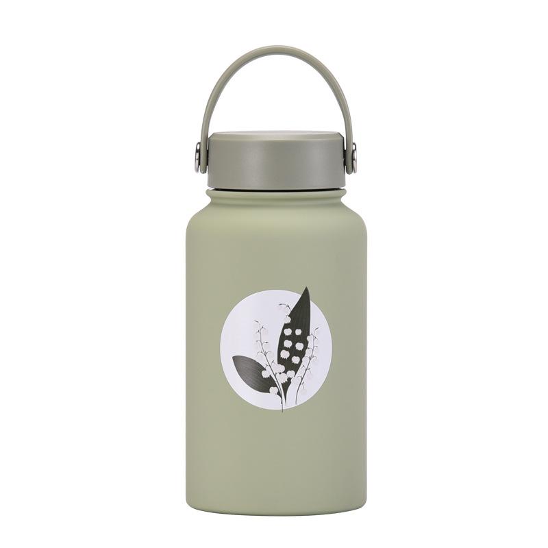650Ml Thermos Cup Wide Mouth Portable Vacuum Children'S Student Sports Kettle Outdoor Printing Water Cup