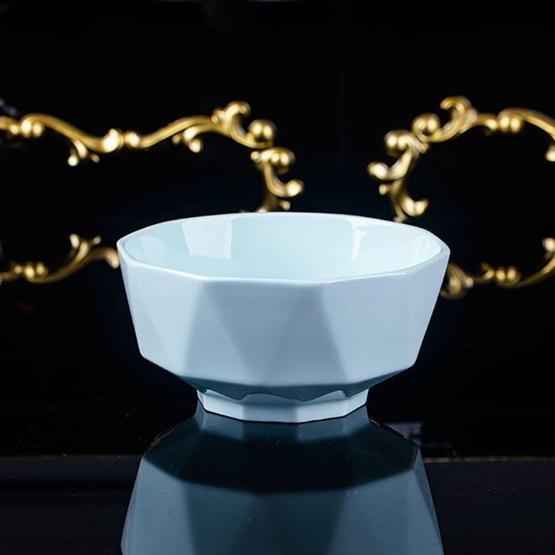 Diamond Bowl Creative Japanese-style Pure Color Household Ceramic Rice Bowl Instant Noodle Bowl
