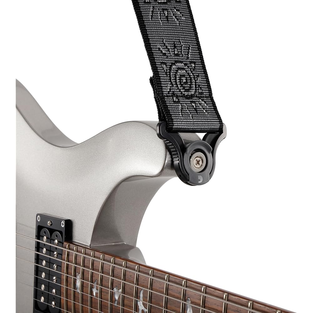 D'Addario Daddario Guitar Strap with Lock Structure Vingate Strap Collection Silver Suns 50BALPW0...
