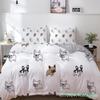 Französische Bulldogge Bettwäscheset Cartoons Welpe Kinder Bettwäsche Niedlich Bettdecken-/Steppdeckenbezug Und Kissenbezug Kawaii Jungen Mädchen