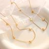 Korean Sweet Style Heart Necklace Set: Gold-Plated Titanium Steel Love Design for Women