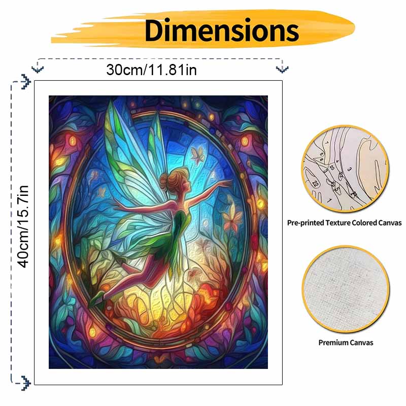 Disney Tinker Bell Stained Glass Oil Painting Kit Home Bedroom Wall Decor Handmade Gift Art Crafts Supplies DIY Wall Hanging Decoration