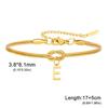 Stainless Steel 26-Letter Bracelet & Anklet with Double-Layer Knotted Snake Bone Chain