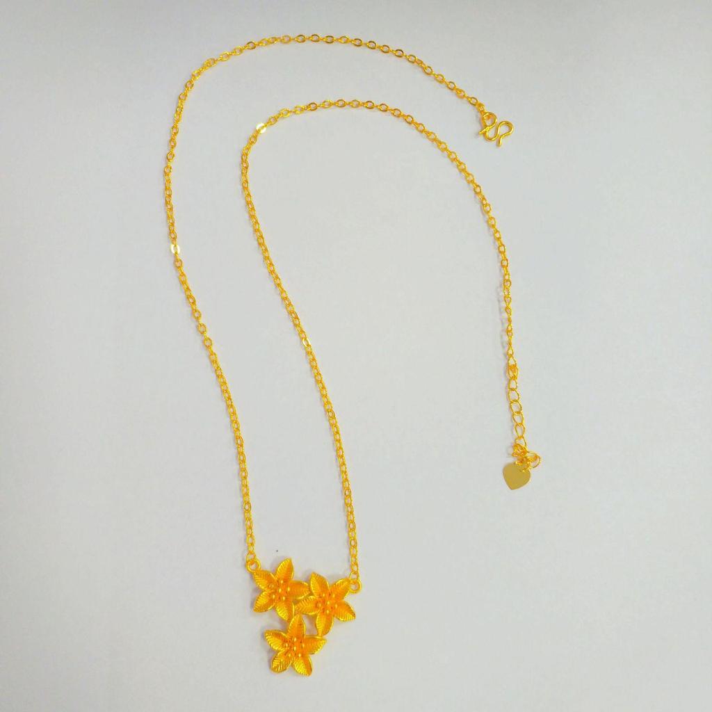 Zhou Family Happiness Bride Necklace—Vietnamese Sand Gold Imitation for Women, Integrated Chain, Together Forever Wedding Gift