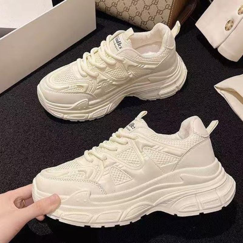 

Дышащие сетчатые белые туфли, женские осенние повседневные спортивные кроссовки на толстой подошве 40