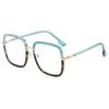 Vintage Oversized Square Blue Light Blocking Glasses Women Trendy Big Frame Green Leopard Eyeglasses Reading Computer Glasses