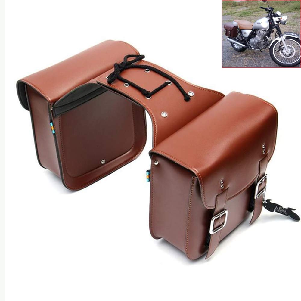 

ZSADZS Мотоциклетная боковая сумка, Седельная сумка, ПУ кожа, Большая вместимость, Хранение, Водонепроницаемая, Не деформирующаяся, Прочная,
