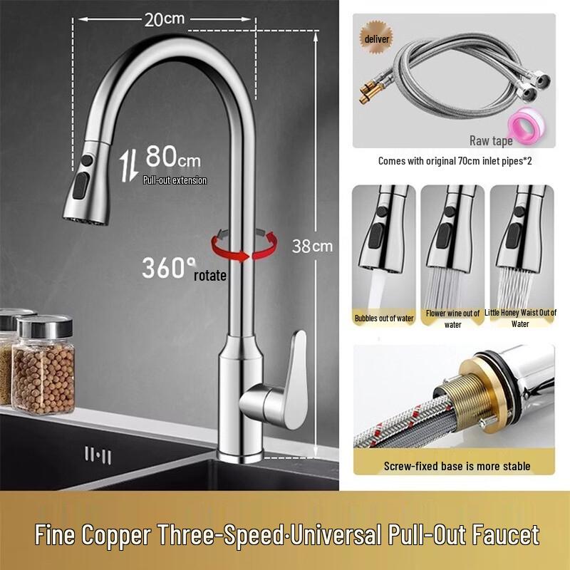 

Kitchen Pull-Out Faucet with Splash Guard