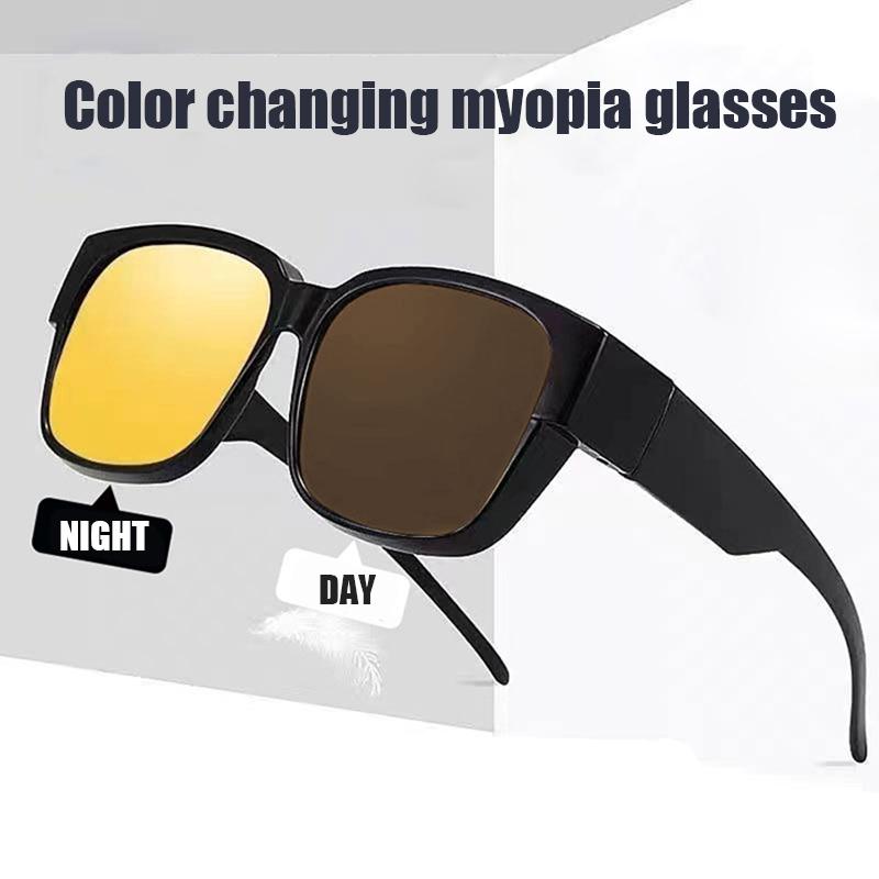 

Мужские очки для ночного вождения, надеваемые поверх солнцезащитных очков, меняющие цвет желто-коричневые линзы, очки с защитой от бликов