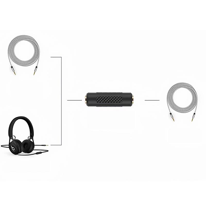 5PCS 3.5 MM Female To 3.5mm Female Jack Stereo Connector Coupler Adapter Audio Cable Extension For Headphone Earphone Car MP3