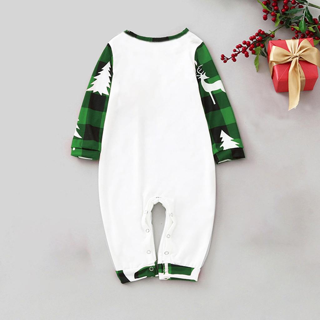 Christmas Print Neck Long Sleeve and Pants Matching Family Loungewear Set