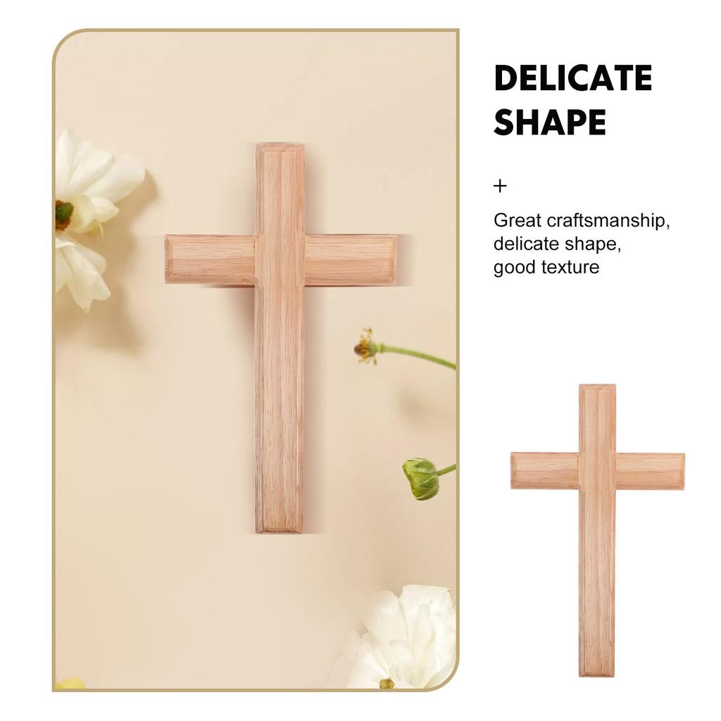 Holzkreuz zum Aufhängen an der Wand Christliche Dekoration Religiöses Kruzifix Natürliche Holzmaserung Warme Haus- und Kirchen-Hängedekoration 25cmx14.5cm
