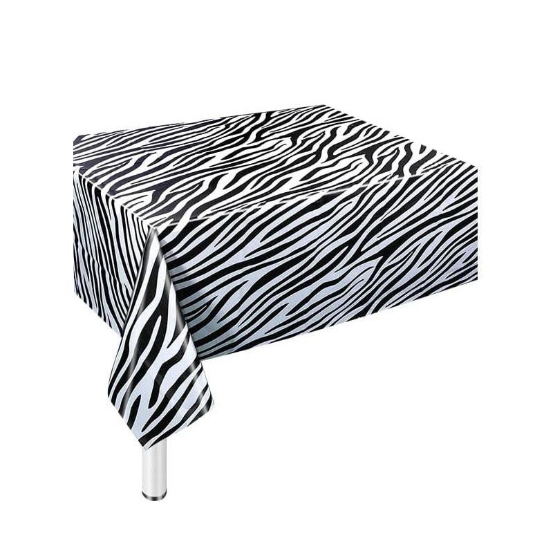 1PC Jungle Animal Print Disposable Plastic Tablecloth Rectangular Party Table Cover for Animal Theme Birthday Parties
