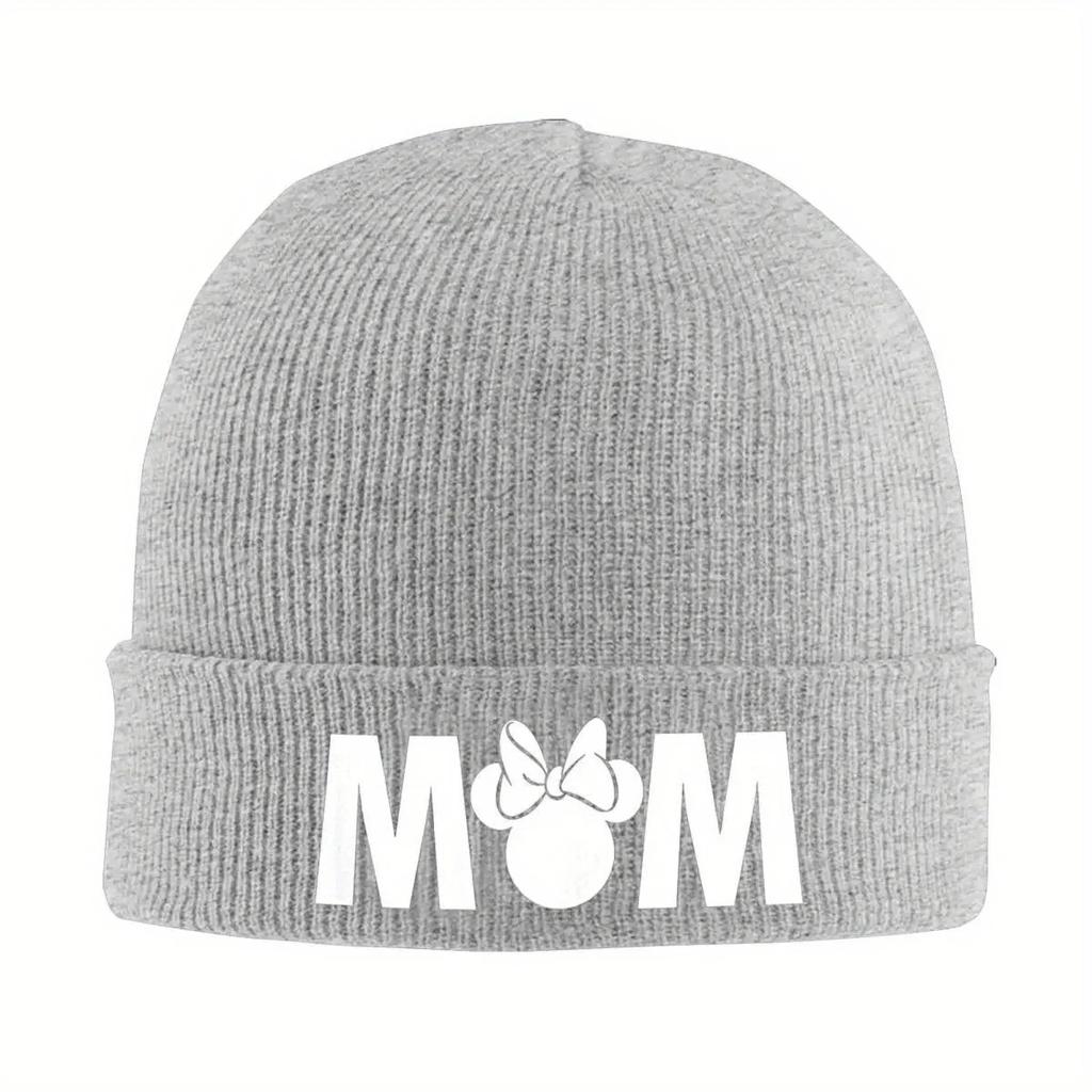 New New Mothers Day Minnie Mom Knitted Hat Beanies Autumn Winter Hats Warm Unisex New Arrival Mickey And Friends Caps Unisex