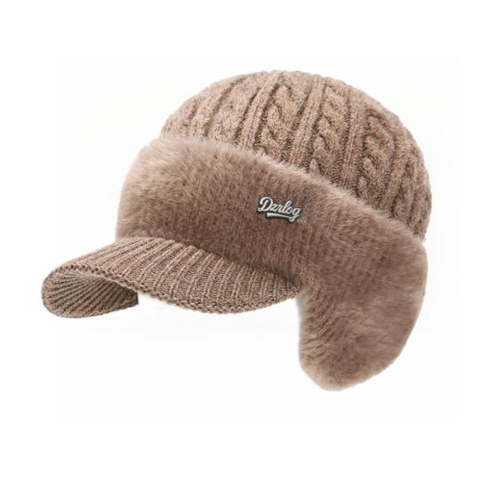 Knitted Hat with Ear Protection Moisture-Wicking Fabric Warm Breathable Design Soft Fleece Lining Sports Hat Winter Cold Weather Gear