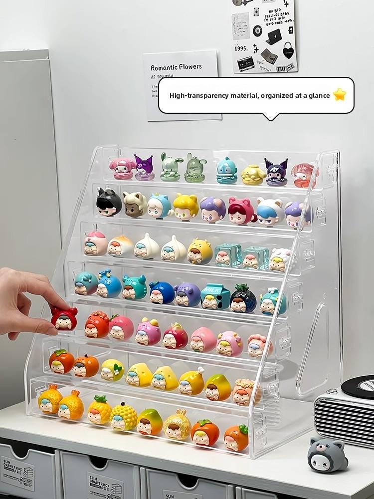 Large Capacity Acrylic Display Stand Cute Particle Multi-layer Separation Figurines Home Desktop Display Rack Organizer