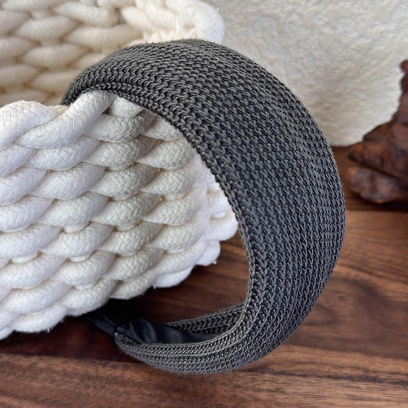 Retro Solidna Wełna Dzianinowa Szeroka Opaska Kobiety Moda Temperament Obręcz do Włosów Pani Mycie Twarzy Duża Opaska do Włosów Wszechstronne Akcesoria