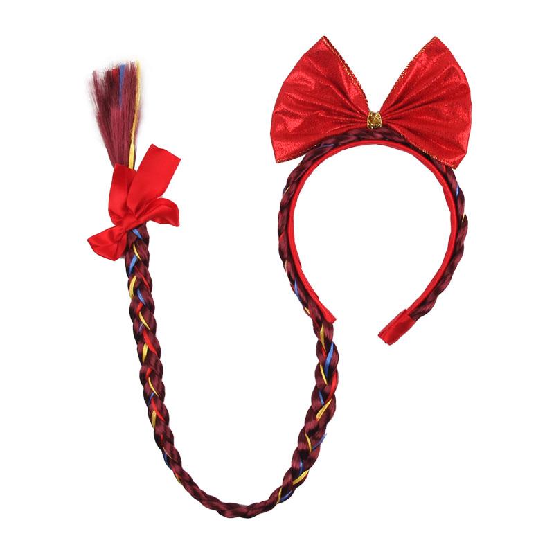 Klasyczna Czerwona 6" Duża Cekinowa Kokarda Opaska do Włosów Dziewczynki Urodziny Festiwal Opaska Dzieci Impreza Cosplay DIY Akcesoria do Włosów Femme
