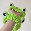 Women Headband Soft Coral Velvet Headband with Anti-Slip Teeth Cartoon Frog Design Elastic Hair Hoop Hair Fixing Hair Accessory