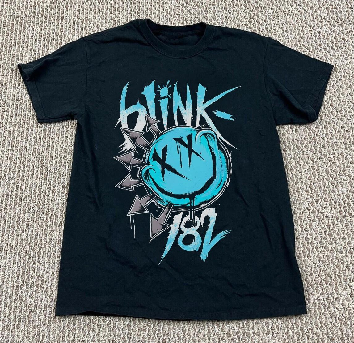 Редкая футболка с логотипом Blink 182, Унисекс черная хлопковая футболка, Размер S-5XL Унисекс футболка S