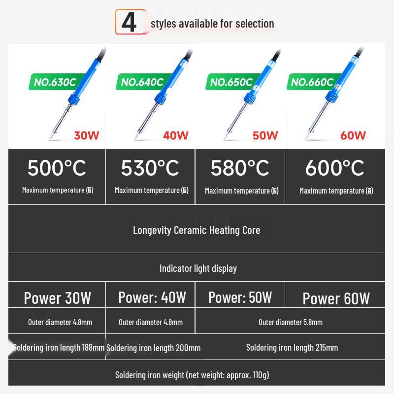 Temperature-Controlled Electric Soldering Iron for Students: 60W, 50W, 30W, Perfect for Home Appliance Repair and Welding