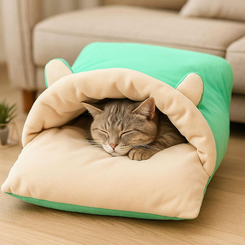 Four Seasons Semi-enclosed Cat Bed: Thickened, Universal Nest for Autumn/Winter