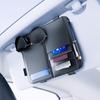 Car Sun Visor Organizer Leather Business Card Pen Multi-Pocket Storage Bag Sunglasses Holder Eyeglasses Clips Auto Accessories