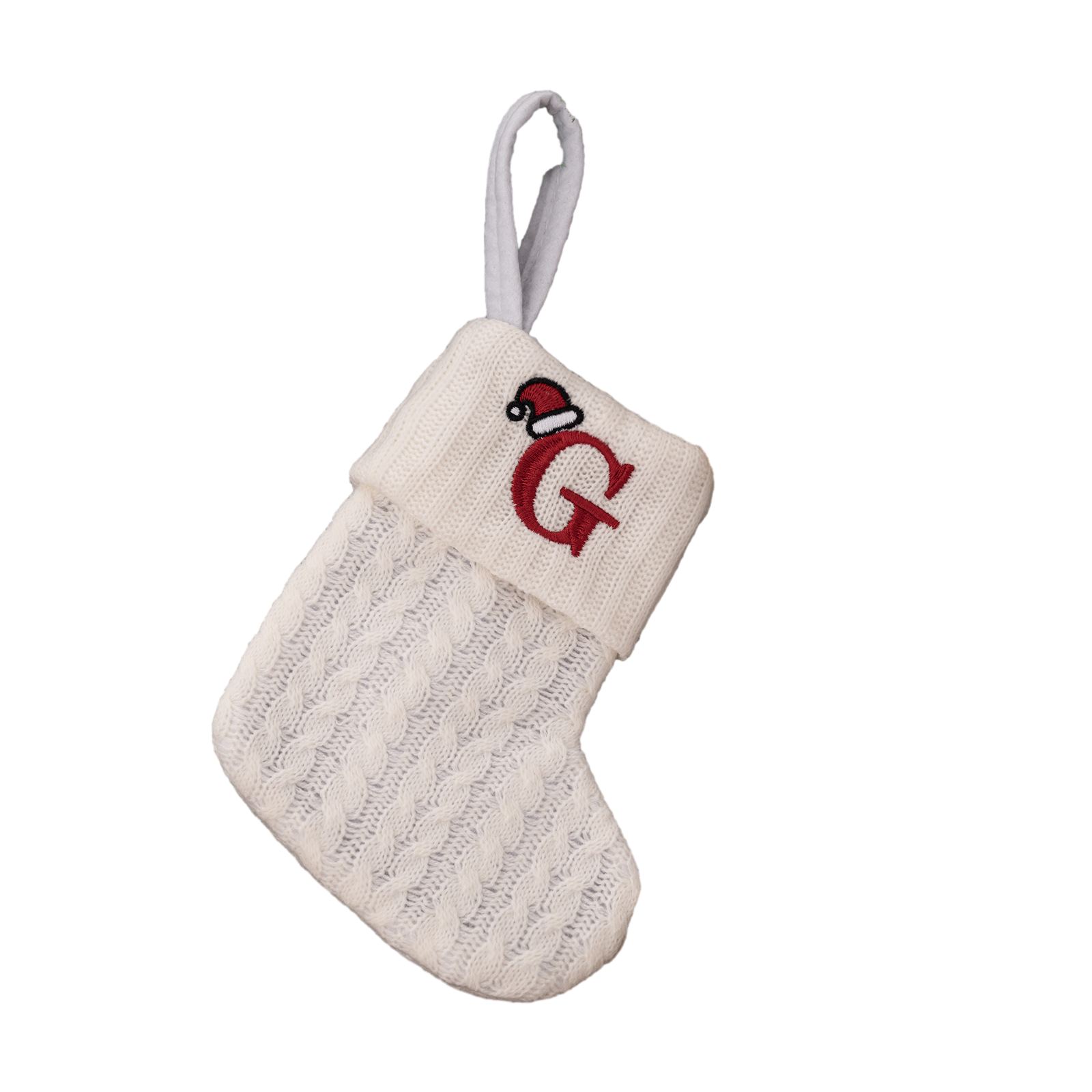 

20*10см Рождественский чулок Алфавит Красивый Вязаный G