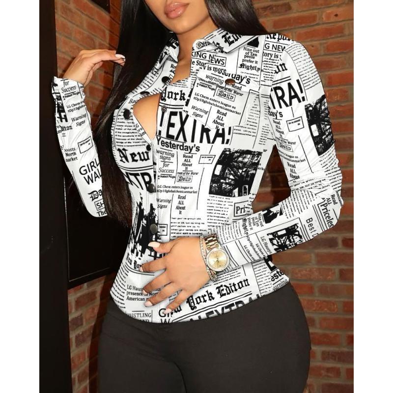 IHUASU Women's Fashion Casual Long Sleeve POLO Neck Blouses & Shirts