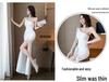 New Arrival: Slim Fit Spaghetti Strap Fishtail Evening Gown - Sexy Strapless Slit Dress for Women