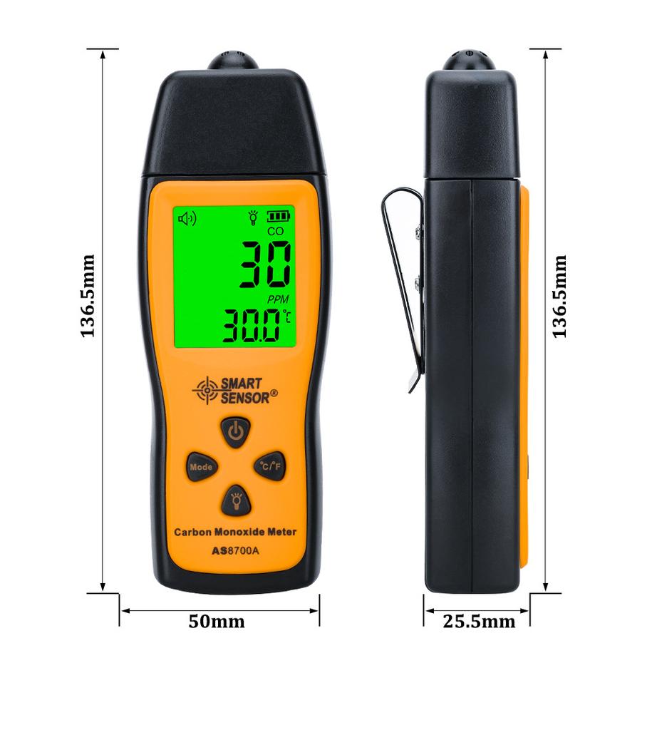 SmartSensor Handheld Carbon Monoxide Meter Portable CO Gas Leak Detector Gas Analyzer High Precision
