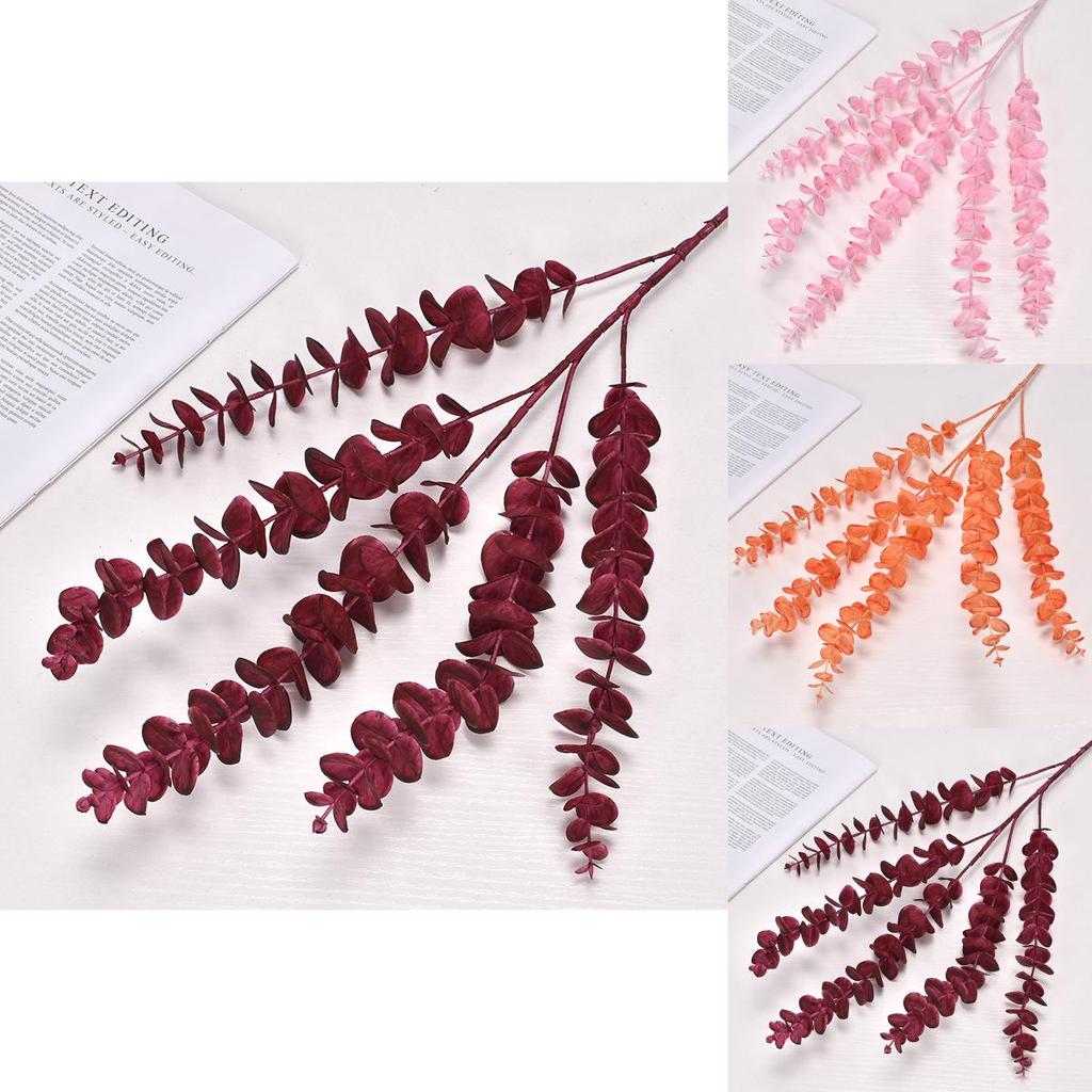 Eucalyptus Fake Leaves For Wedding Hall Decoration And Photography Props In Vibrant Colors